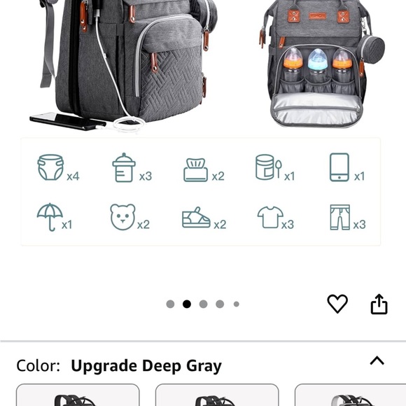 ISMGN Gray Diaper Bag with Changing Station - Picture 5 of 5